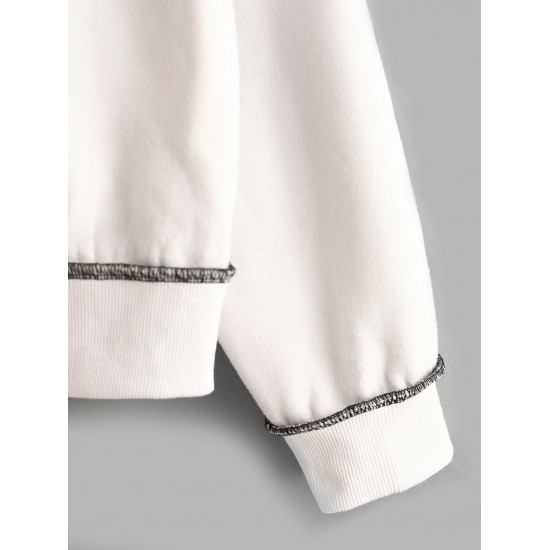 Loose Exposed Seam Fleece Lined Sweatshirt Loose Exposed Seam Fleece Lined Sweatshirt