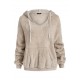 Faux Fur Fluffy Drop Shoulder Pocket Hoodie Faux Fur Fluffy Drop Shoulder Pocket Hoodie