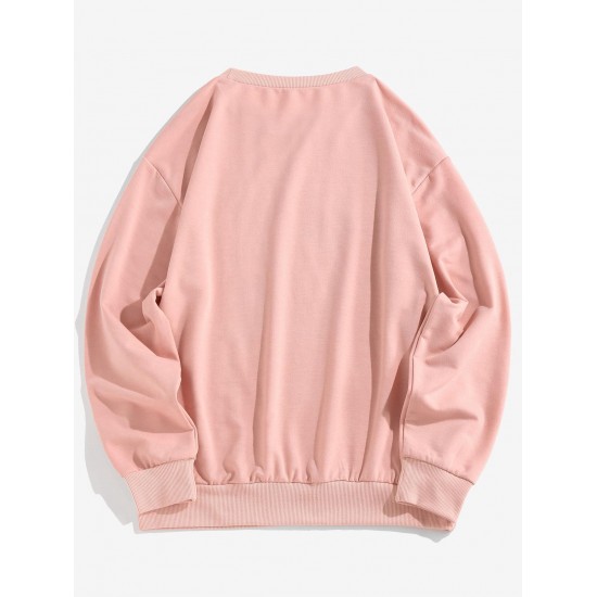 Planet Butterfly Graphic Drop Shoulder Sweatshirt Planet Butterfly Graphic Drop Shoulder Sweatshirt