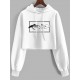 Skeleton Hand Drawstring Crop Hoodie Skeleton Hand Drawstring Crop Hoodie