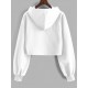 Skeleton Hand Drawstring Crop Hoodie Skeleton Hand Drawstring Crop Hoodie