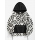 Women's Ethnic Style Tribal Geo Aztec Printed Quarter Zip Raglan Sleeve Front Pocket Wool Blend Loose Pullover Hoodie Women's Ethnic Style Tribal Geo Aztec Printed Quarter Zip Raglan Sleeve Front Pocket Wool Blend Loose Pullover Hoodie
