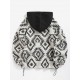 Women's Ethnic Style Tribal Geo Aztec Printed Quarter Zip Raglan Sleeve Front Pocket Wool Blend Loose Pullover Hoodie Women's Ethnic Style Tribal Geo Aztec Printed Quarter Zip Raglan Sleeve Front Pocket Wool Blend Loose Pullover Hoodie
