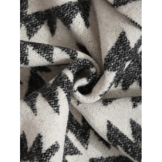 Women's Ethnic Style Tribal Geo Aztec Printed Quarter Zip Raglan Sleeve Front Pocket Wool Blend Loose Pullover Hoodie Women's Ethnic Style Tribal Geo Aztec Printed Quarter Zip Raglan Sleeve Front Pocket Wool Blend Loose Pullover Hoodie