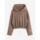 Women's Drawstring Hem Drop Shoulder Daily Solid Color Fluffy Fuzzy Textured Half Buttoned Hoodie Women's Drawstring Hem Drop Shoulder Daily Solid Color Fluffy Fuzzy Textured Half Buttoned Hoodie
