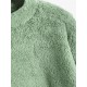 Women's Faux Fur Fluffy Mock Neck Toggle Drawstring Kangaroo Pocket Solid Color Drop Shoulder Crop Sweatshirt Women's Faux Fur Fluffy Mock Neck Toggle Drawstring Kangaroo Pocket Solid Color Drop Shoulder Crop Sweatshirt