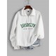 Women's Casual BROOKLYN NEW YORK Letter Embroidered Quarter Zip Cable Textured Pullover Sweatshirt Women's Casual BROOKLYN NEW YORK Letter Embroidered Quarter Zip Cable Textured Pullover Sweatshirt