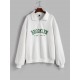 Women's Casual BROOKLYN NEW YORK Letter Embroidered Quarter Zip Cable Textured Pullover Sweatshirt Women's Casual BROOKLYN NEW YORK Letter Embroidered Quarter Zip Cable Textured Pullover Sweatshirt
