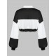 Women's Daily Athleisure Casual Style Two Tone Colorblock Toggle Drawstring Collared Long Sleeve Crop Sweatshirt Women's Daily Athleisure Casual Style Two Tone Colorblock Toggle Drawstring Collared Long Sleeve Crop Sweatshirt